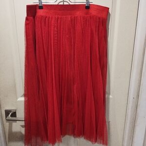 torrid Red Tulle Midi Skirt